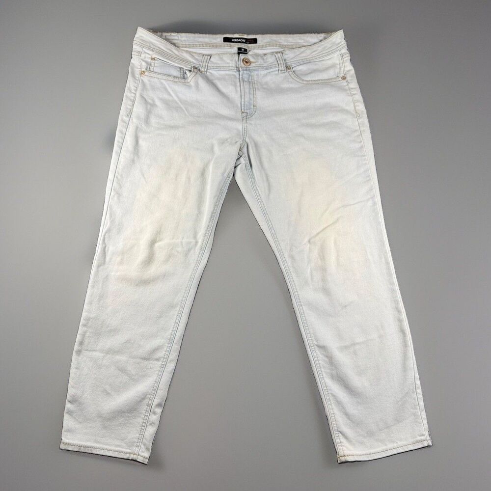 Jordache Women Plus Size 18 Ankle Skinny Jeans Light Bleach Wash Stretch Blue
